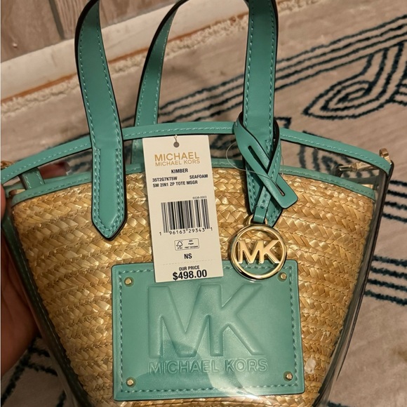 Michael Kors Kimber 2 in 1 Beach Tote Bag in Seagram - Picture 6 of 6